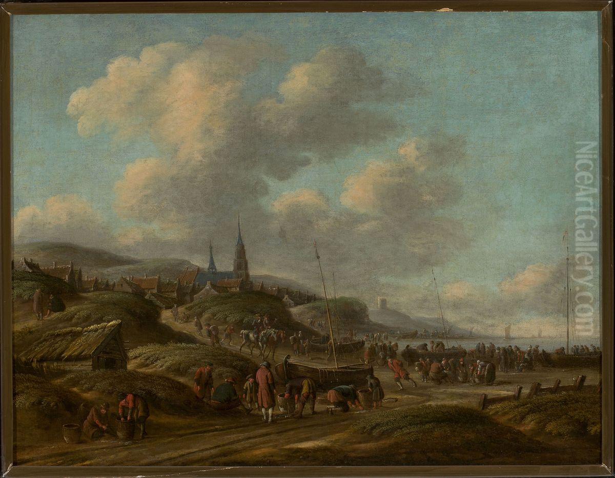 Coast in Scheveningen Oil Painting by Thomas Heeremans