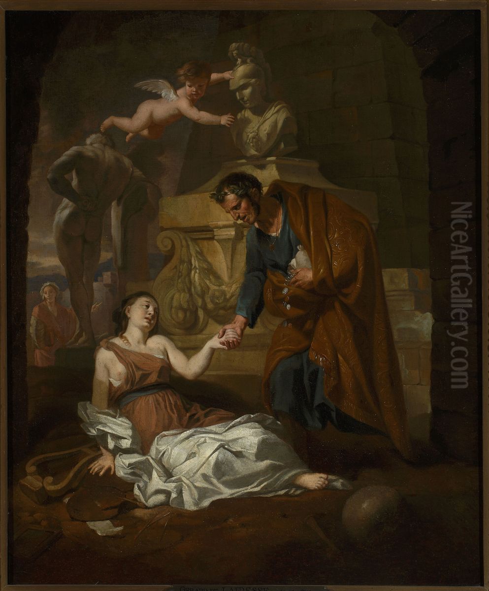 Gaius Maecenas (70 BC-8 BC) supports declining fine arts Oil Painting by Gerard de Lairesse