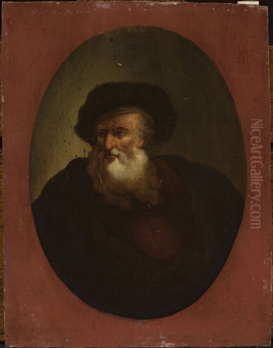 Old man turned to the left Oil Painting by Christian Wilhelm Ernst Dietrich