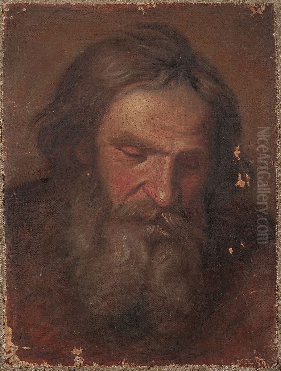 Study of an old man's head Oil Painting by Szymon Czechowicz
