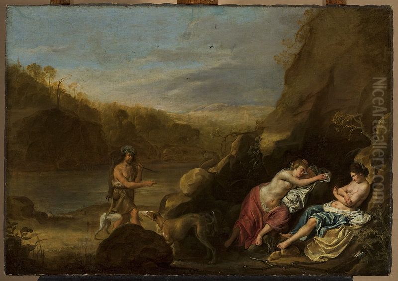 Diana's grotto Oil Painting by Cornelius van Poelenburgh