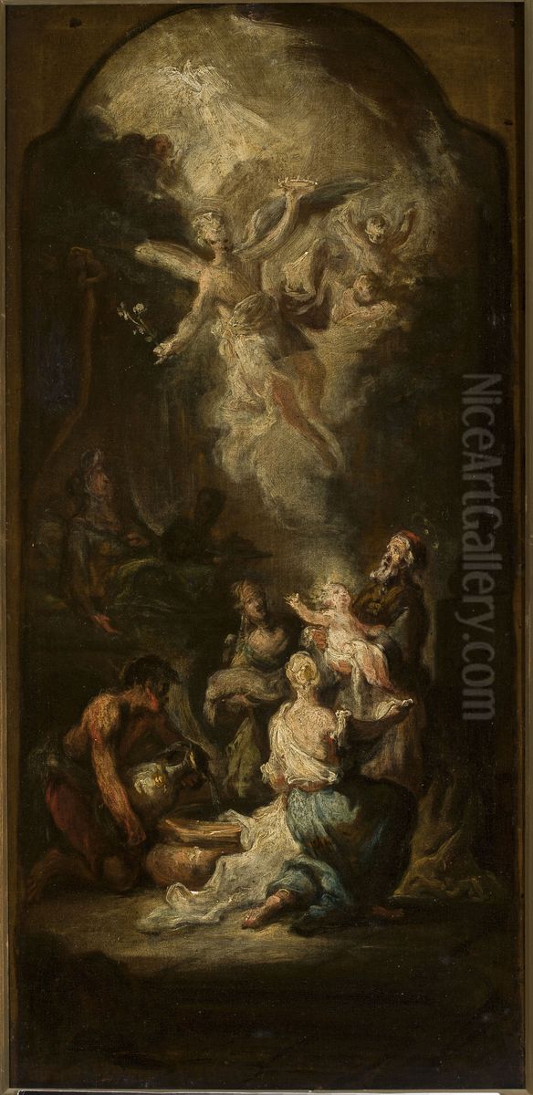 Nativity of St. John Oil Painting by Martin Johann Schmidt