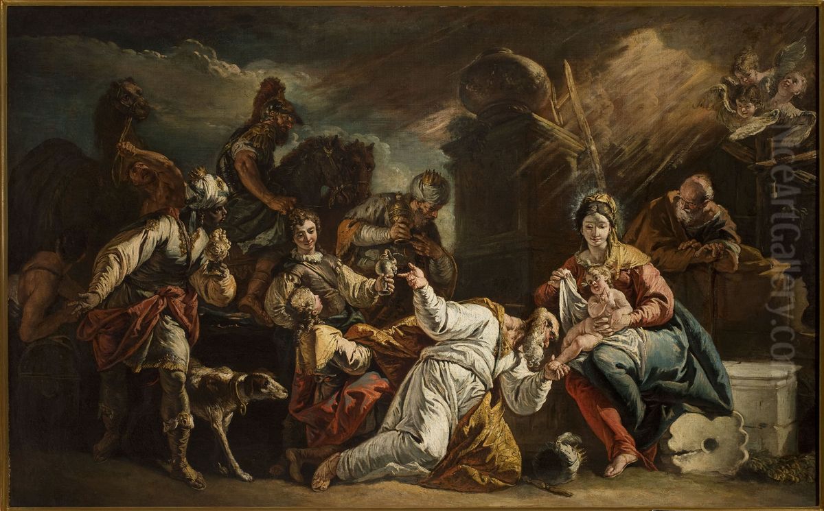 Adoration of the Magi Oil Painting by Francesco Fontebasso