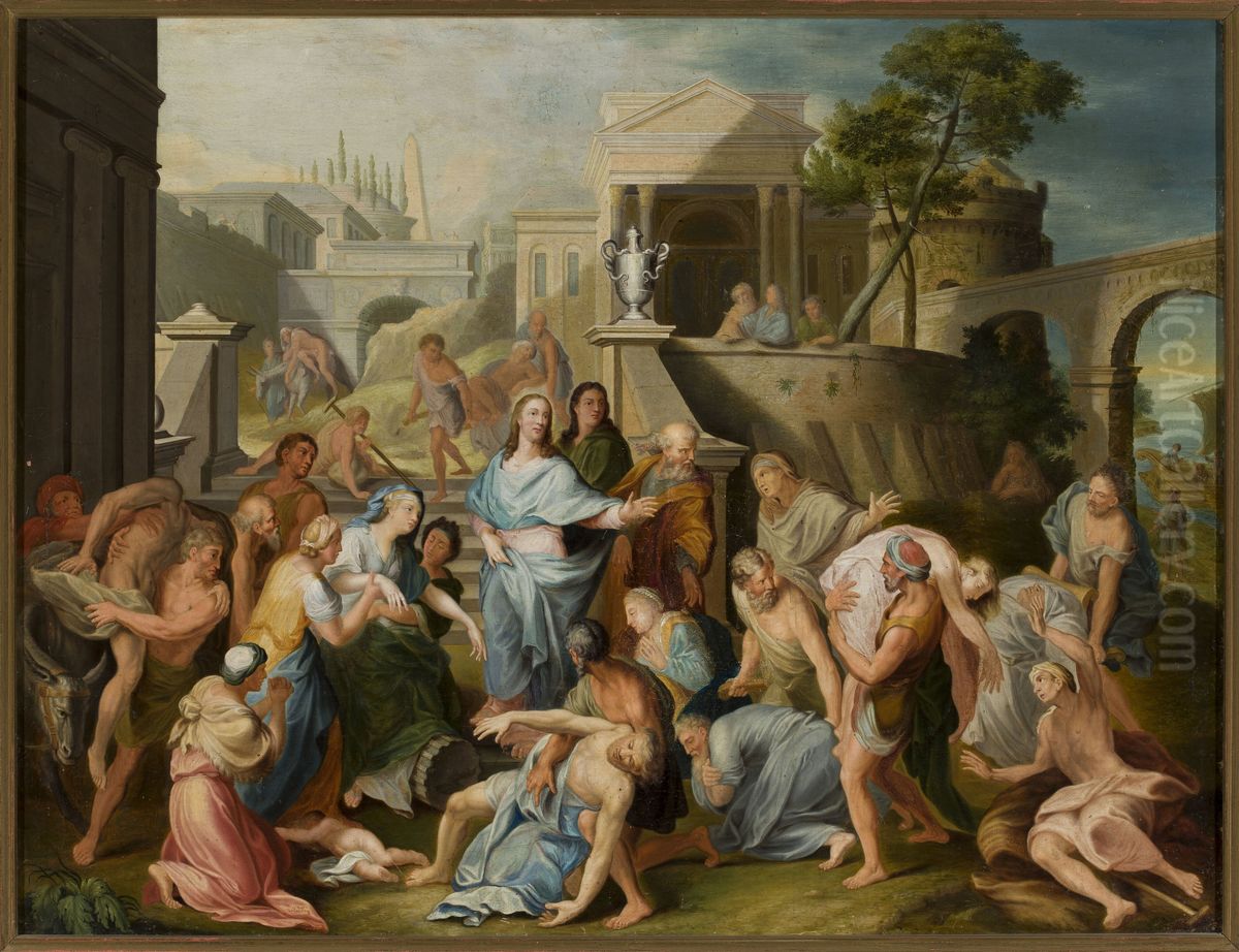 Christ healing the sick Oil Painting by Jean Jouvenet