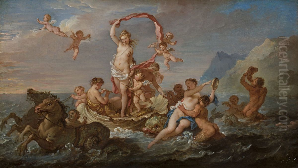 Triumph of Amphitrite Oil Painting by Charles-Joseph Natoire