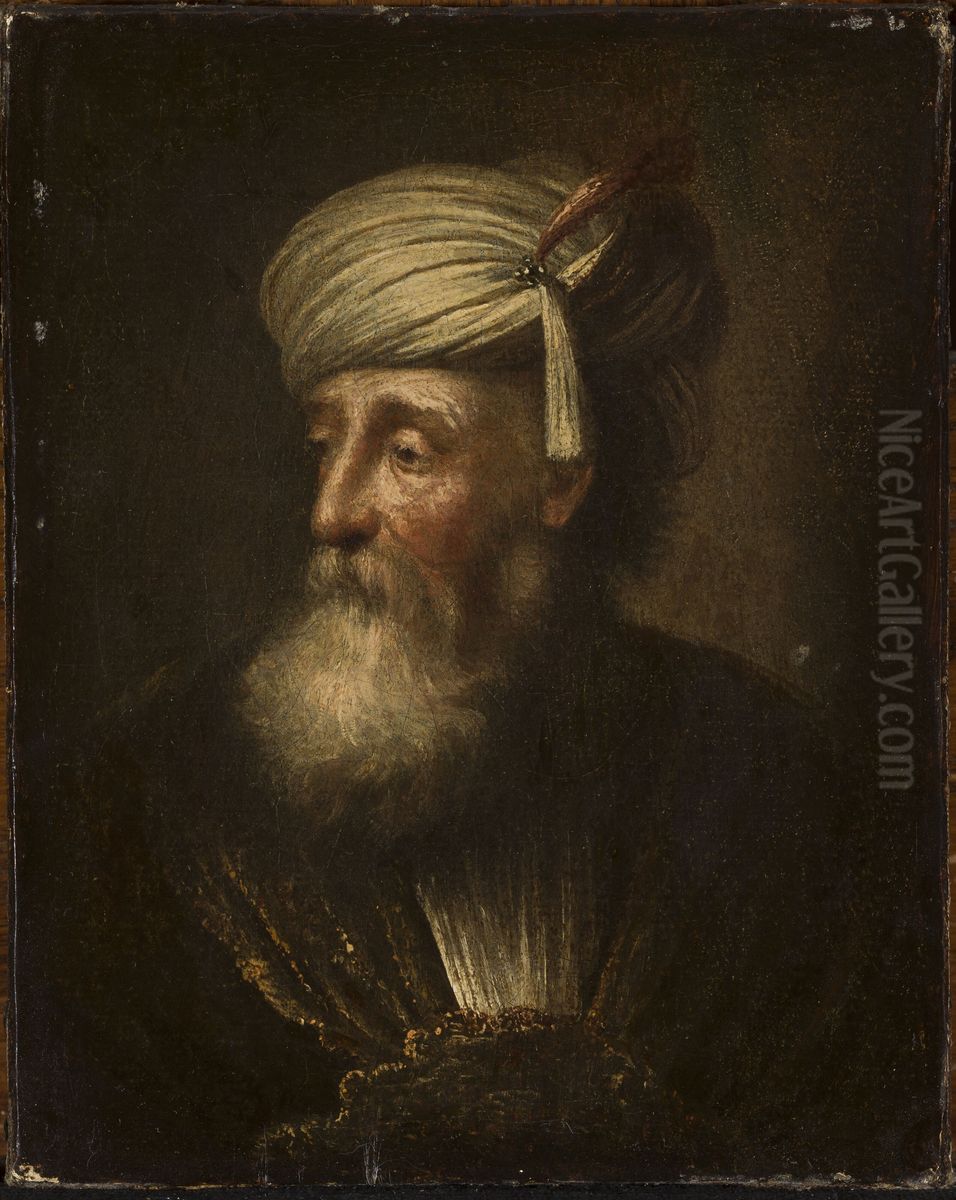 Portrait of an old man Oil Painting by Christian Wilhelm Ernst Dietrich