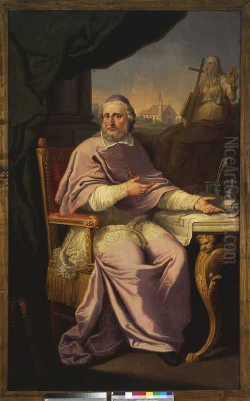 Portrait of Jan Stefan Giedroyc (d. 1803), bishop of Vilnius Oil Painting by Franciszek Smuglewicz