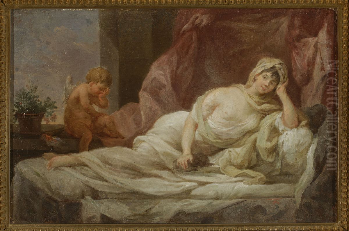 Portrait of Anna Lampel, actress Oil Painting by Marcello Bacciarelli