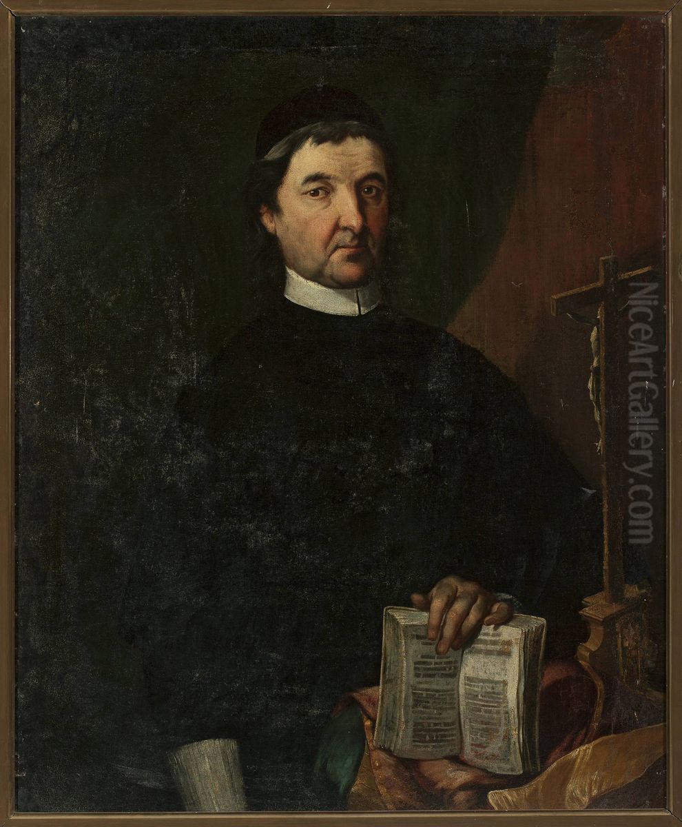Portrait of a priest (Piarist?) Oil Painting by Jan Damel