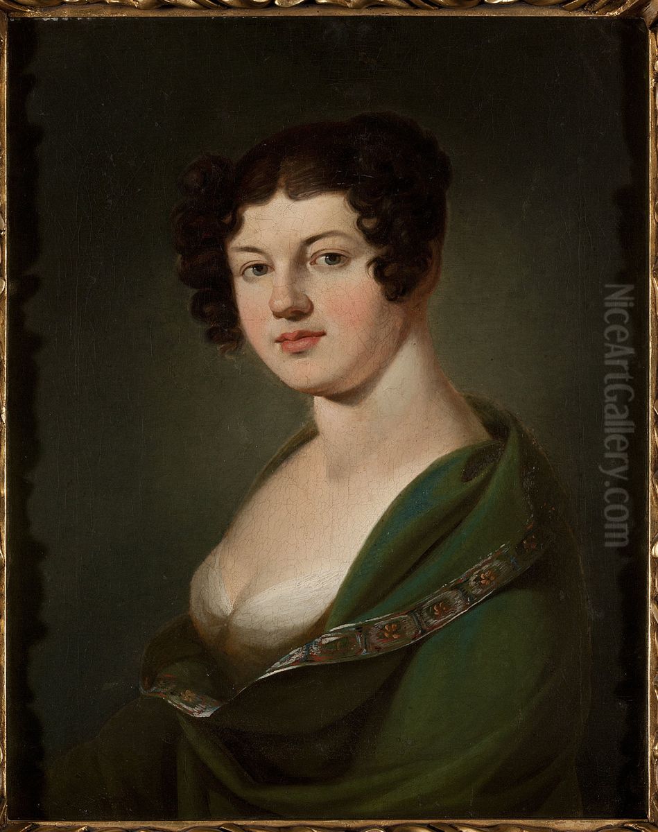 Portrait of Aniela Nowicka nee Poplawska Oil Painting by Jan Rustem