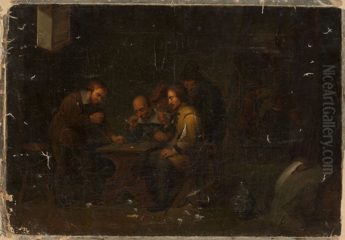 playing dice Oil Painting by Mattheus van Helmont