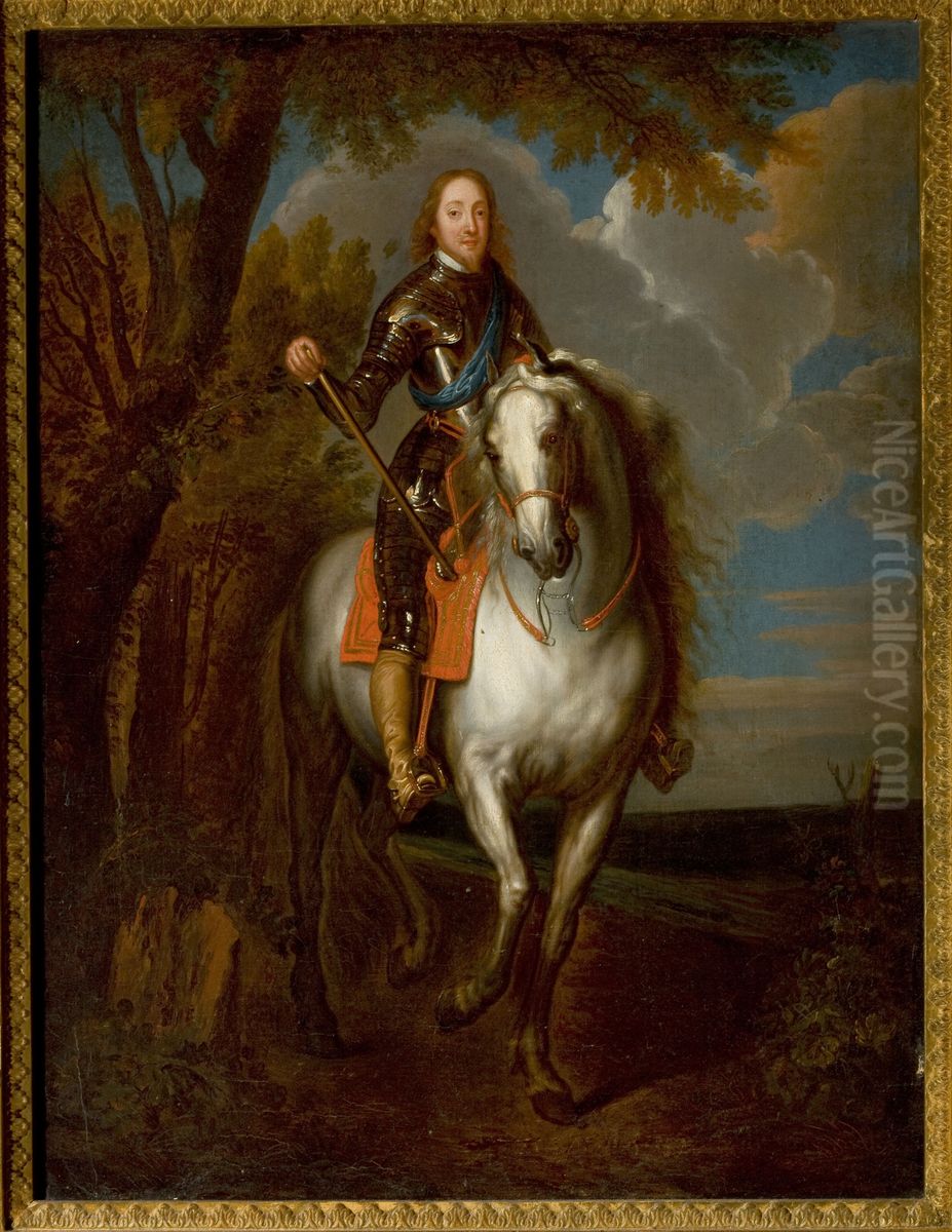 Equestrian Portrait of a Man in Armour Oil Painting by Sir Anthony Van Dyck