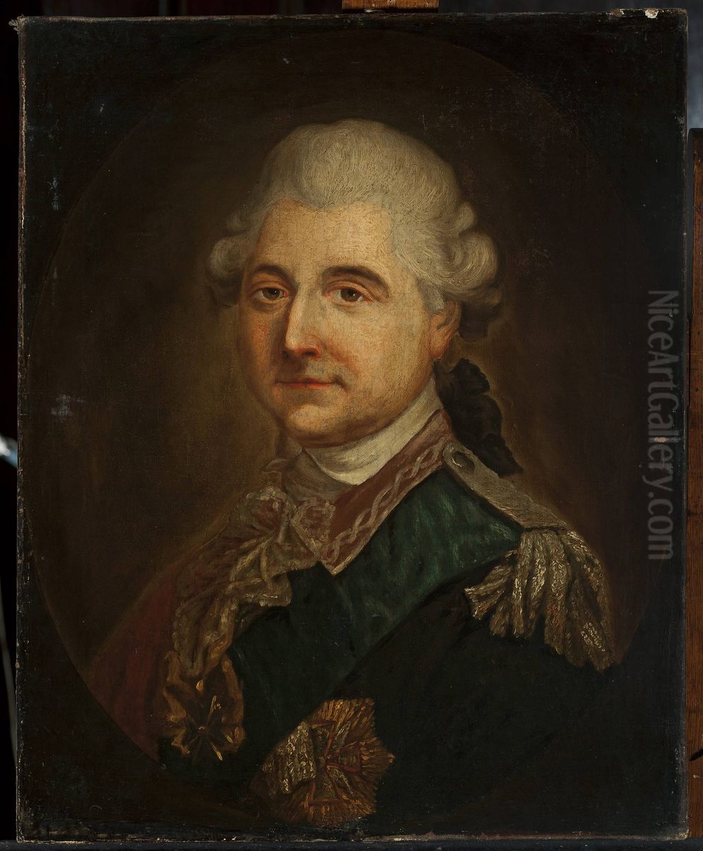 Portrait of Stanislaw August Poniatowski in the uniform of the head of the Corps of Cadets Oil Painting by Marcello Bacciarelli