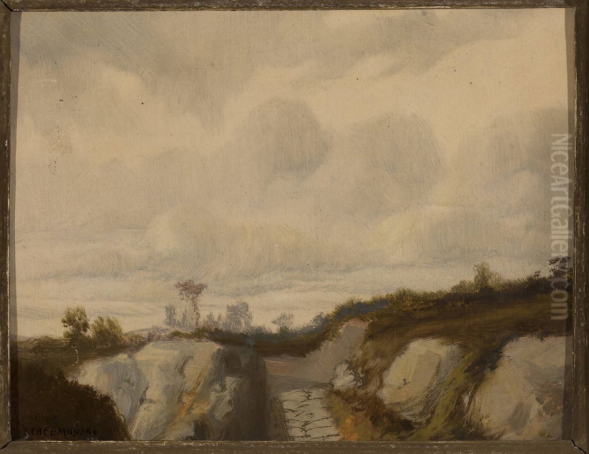 Road among rocks Oil Painting by Jozef Chelmonski