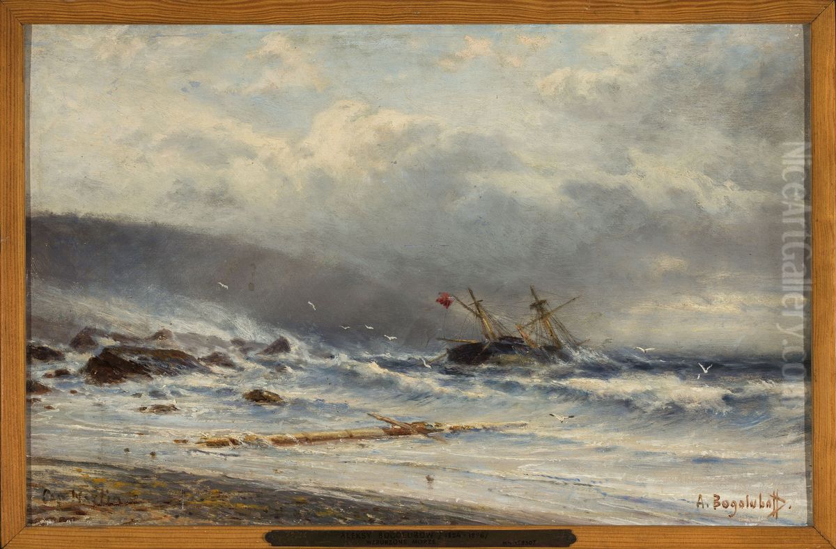 Rough sea Oil Painting by Alexey Bogolyubov
