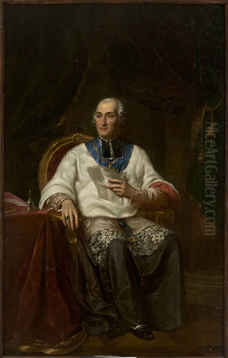 Portrait of Adam Krasinski (1714-1800), bishop of Kamieniec Oil Painting by Antoni Brodowski