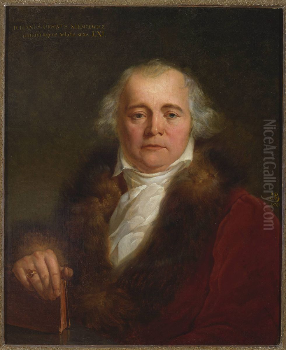 Portrait of Julian Ursyn Niemcewicz Oil Painting by Antoni Brodowski