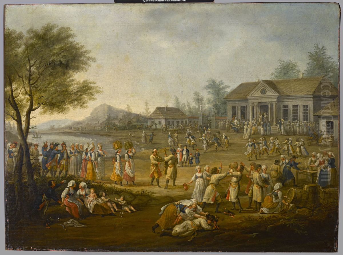 Dozynki (harvest festival) Oil Painting by Michal Stachowicz