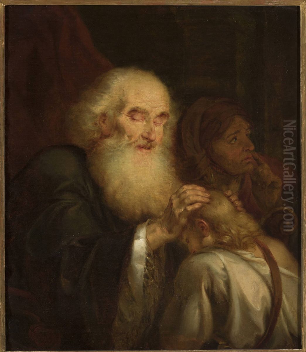 Isaac's blessing Oil Painting by Rafal Hadziewicz