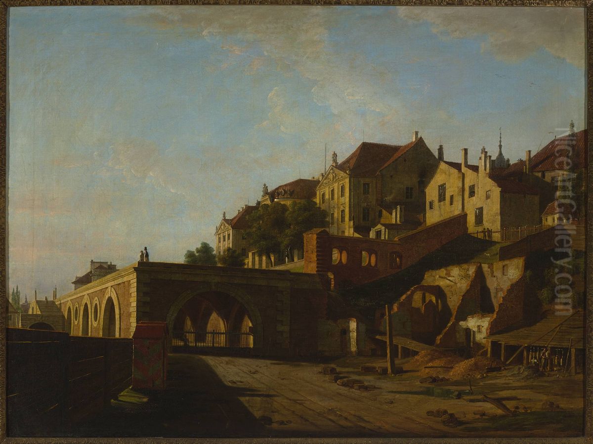 View of the castle from the north Oil Painting by Marcin Zaleski