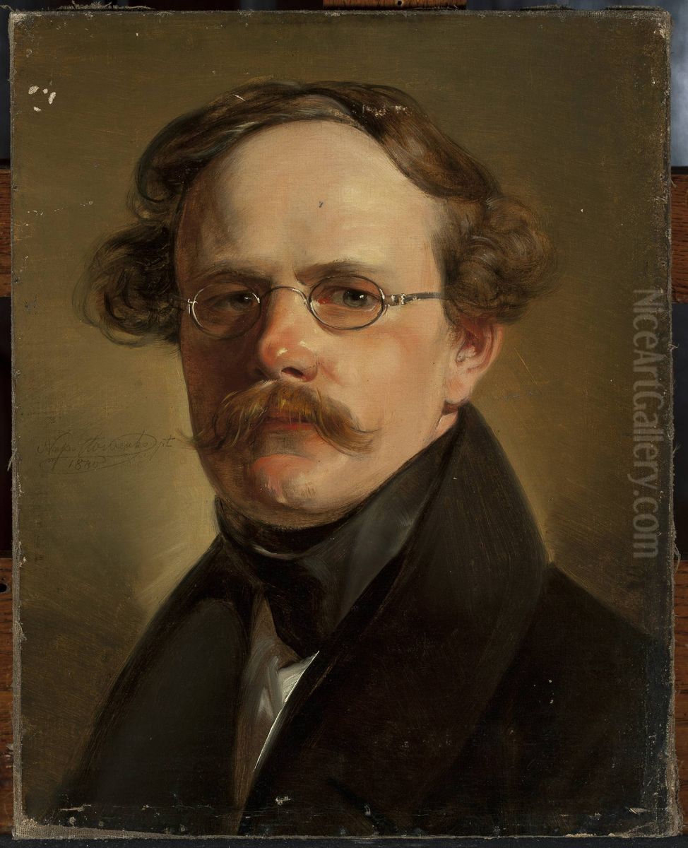 Portrait of Antoni Paszyc, colonel Oil Painting by Jan Nepomucen Glowacki