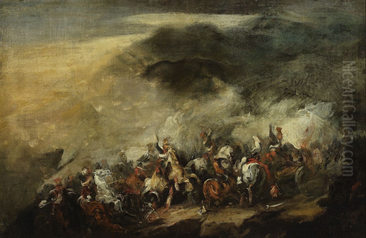 Battle of Somosierra Oil Painting by Piotr Michalowski