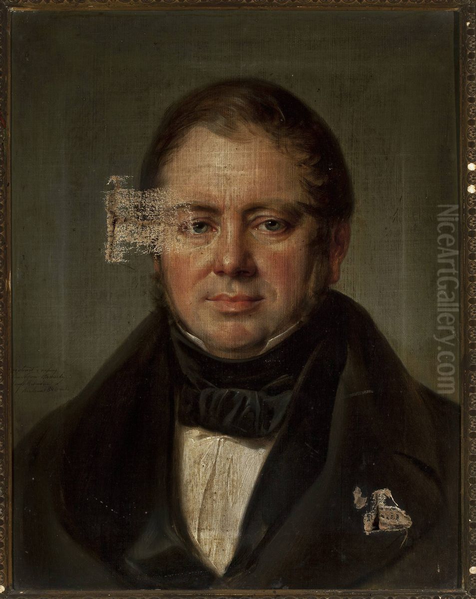 Portrait of Mikolaj Tyrchowski, rector at St. Anne's Secondary School in Krakow Oil Painting by Jan Nepomucen Glowacki