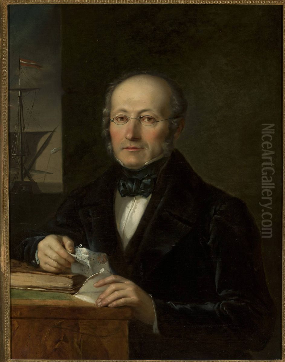 Portrait of the artist's father, Levy Lesser Oil Painting by Aleksander Lesser