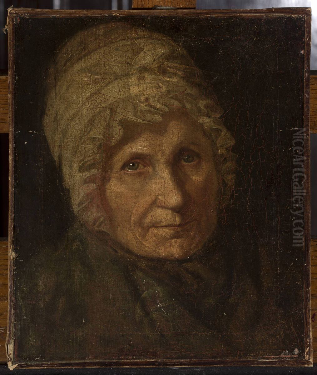 Portrait of a woman in a cap Oil Painting by Jozef Polkowski