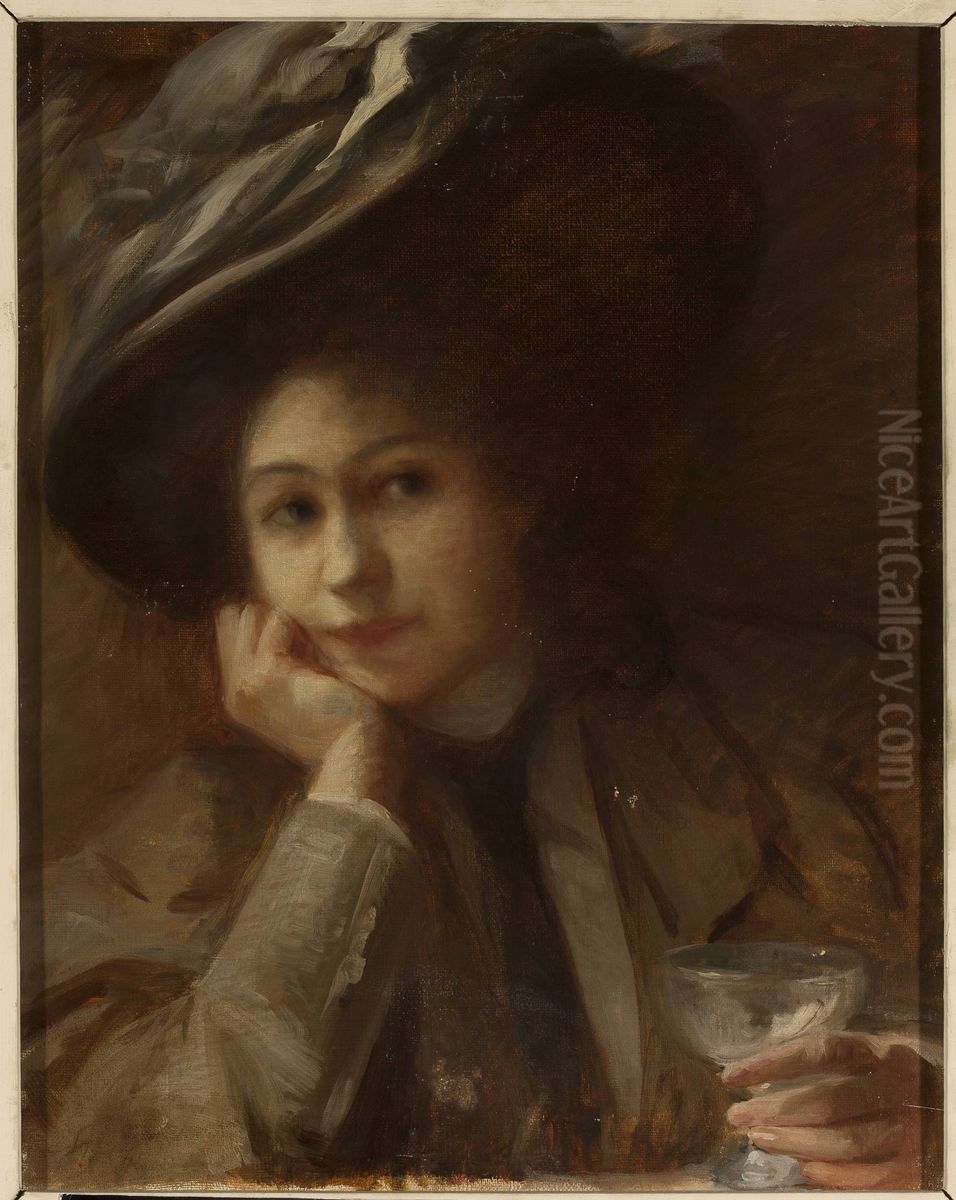 Portrait of a woman with a chalice Oil Painting by Stanislaw Witkiewicz