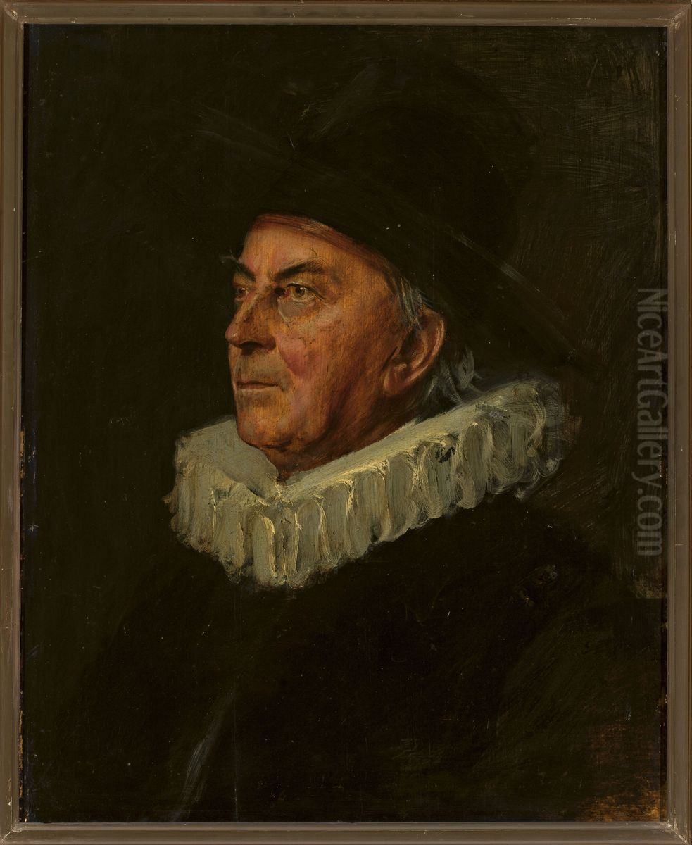 Portrait of professor Syboldt Oil Painting by Lenbach Franz Von