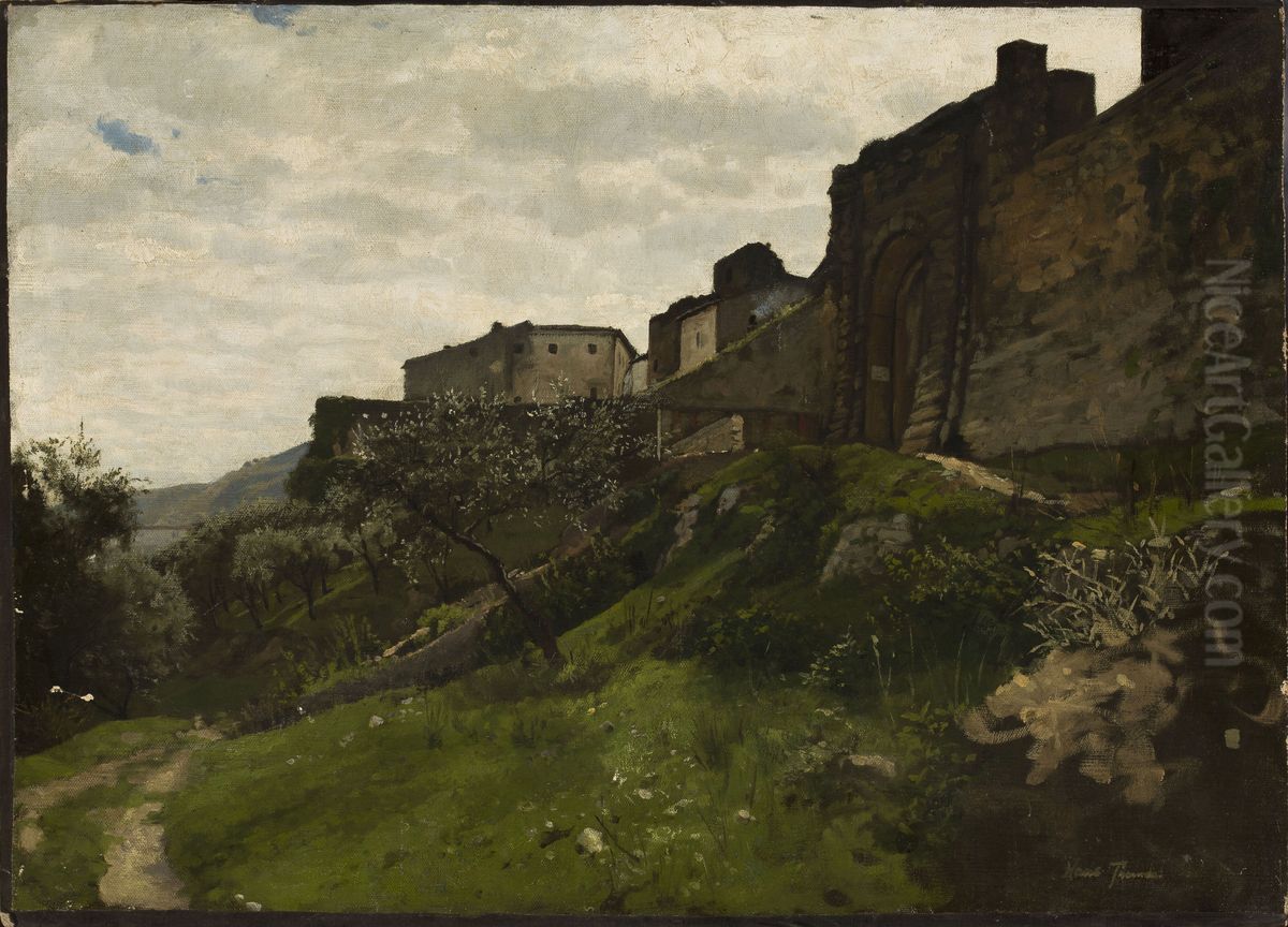 Fragment of defensive walls Oil Painting by Hans Thoma