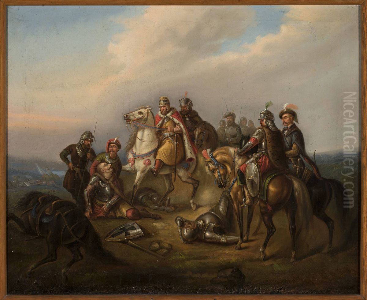 After the battle Oil Painting by Feliks Sypniewski