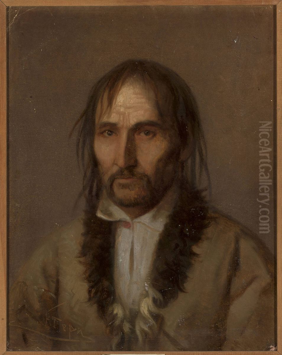 Head of a Highlander Oil Painting by Franciszek Tepa (Teppa)