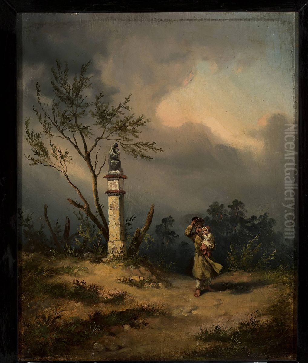 Tempest Oil Painting by Franciszek Kostrzewski