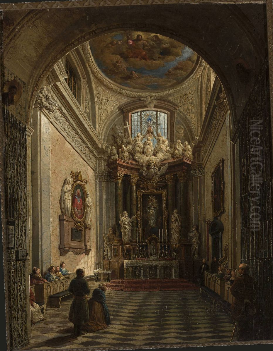 Literary Chapel in St. John's Cathedral in Warsaw Oil Painting by Marcin Zaleski