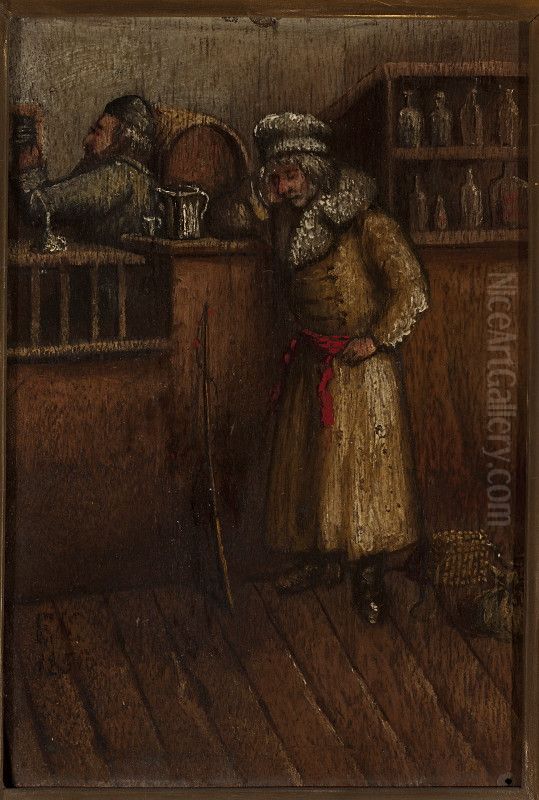 In a tavern Oil Painting by Franciszek Kostrzewski