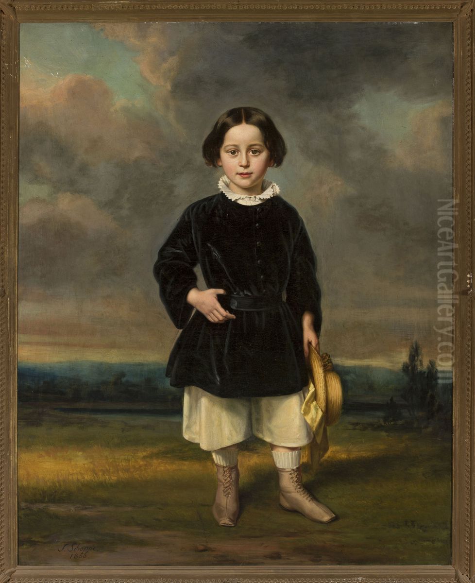 Portrait of a boy Oil Painting by Julius Schoppe
