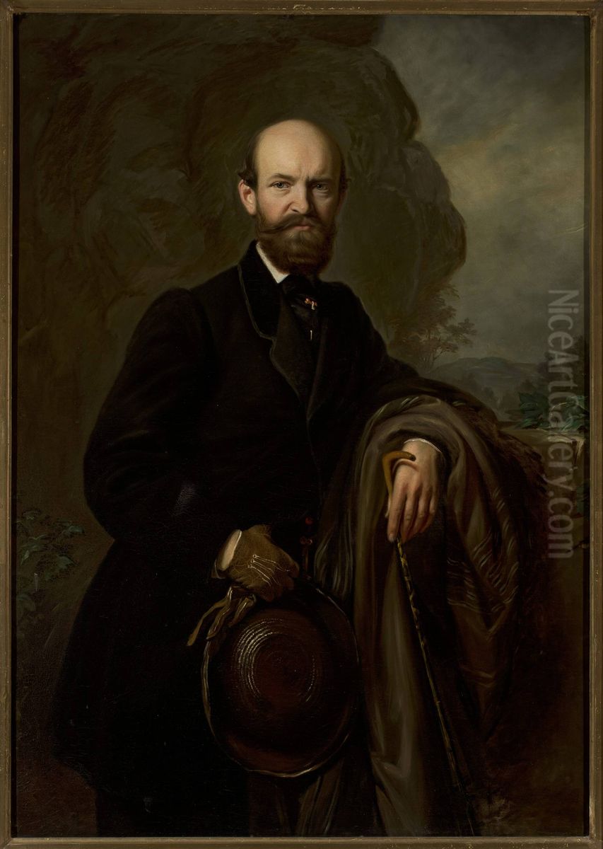 Portrait of Jan Reszke Oil Painting by Jozef Simmler