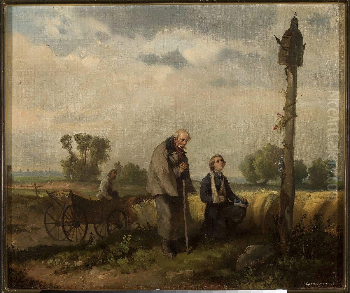 Son's return (insurgent) Oil Painting by Franciszek Kostrzewski