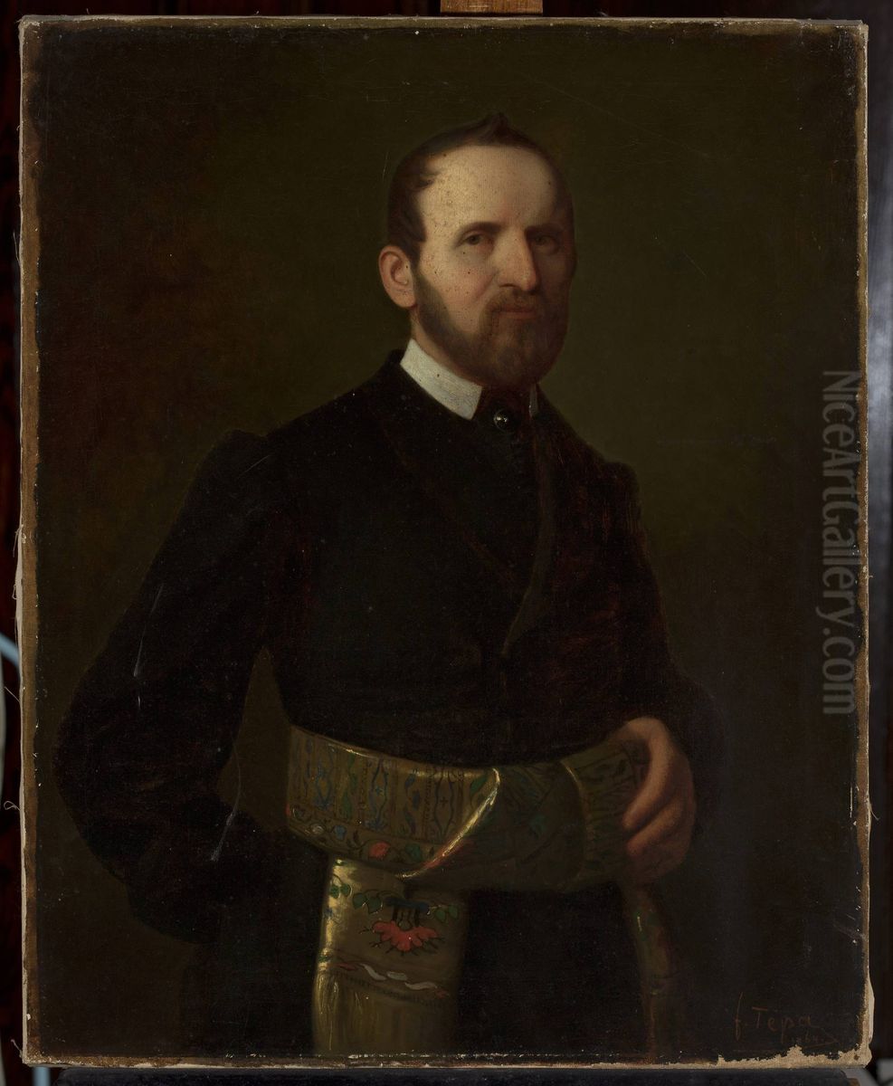 Portrait of Antoni Balutowski Oil Painting by Franciszek Tepa (Teppa)