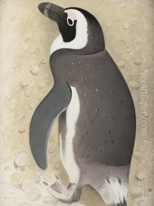 Penguin Oil Painting by Simon Albert Bussy
