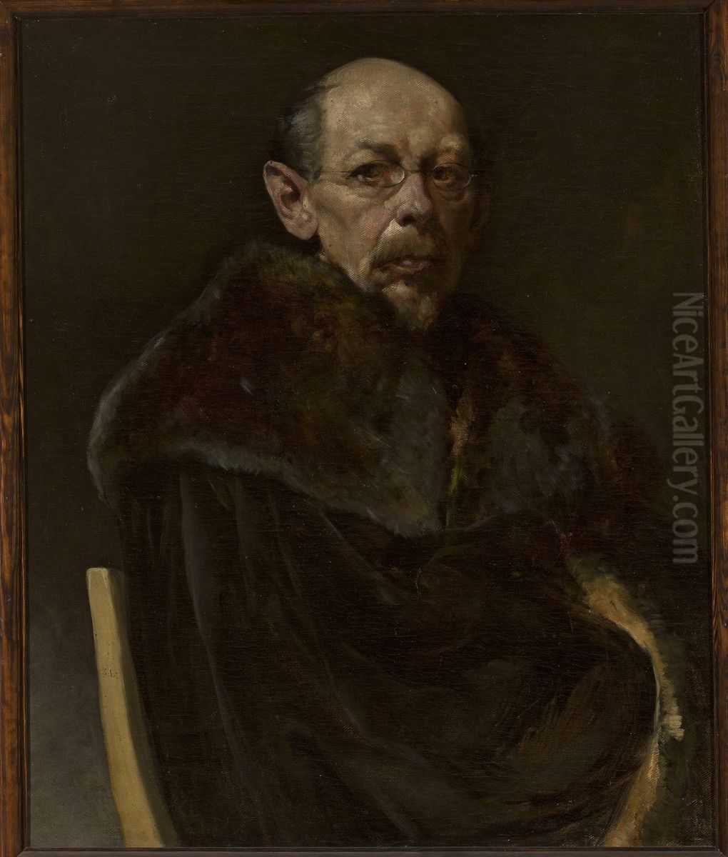 Portrait of an old man /model/ Oil Painting by Ludomir Benedyktowicz