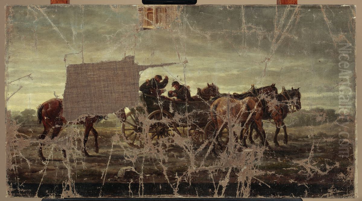 Students in a chaise Oil Painting by Juliusz Kossak