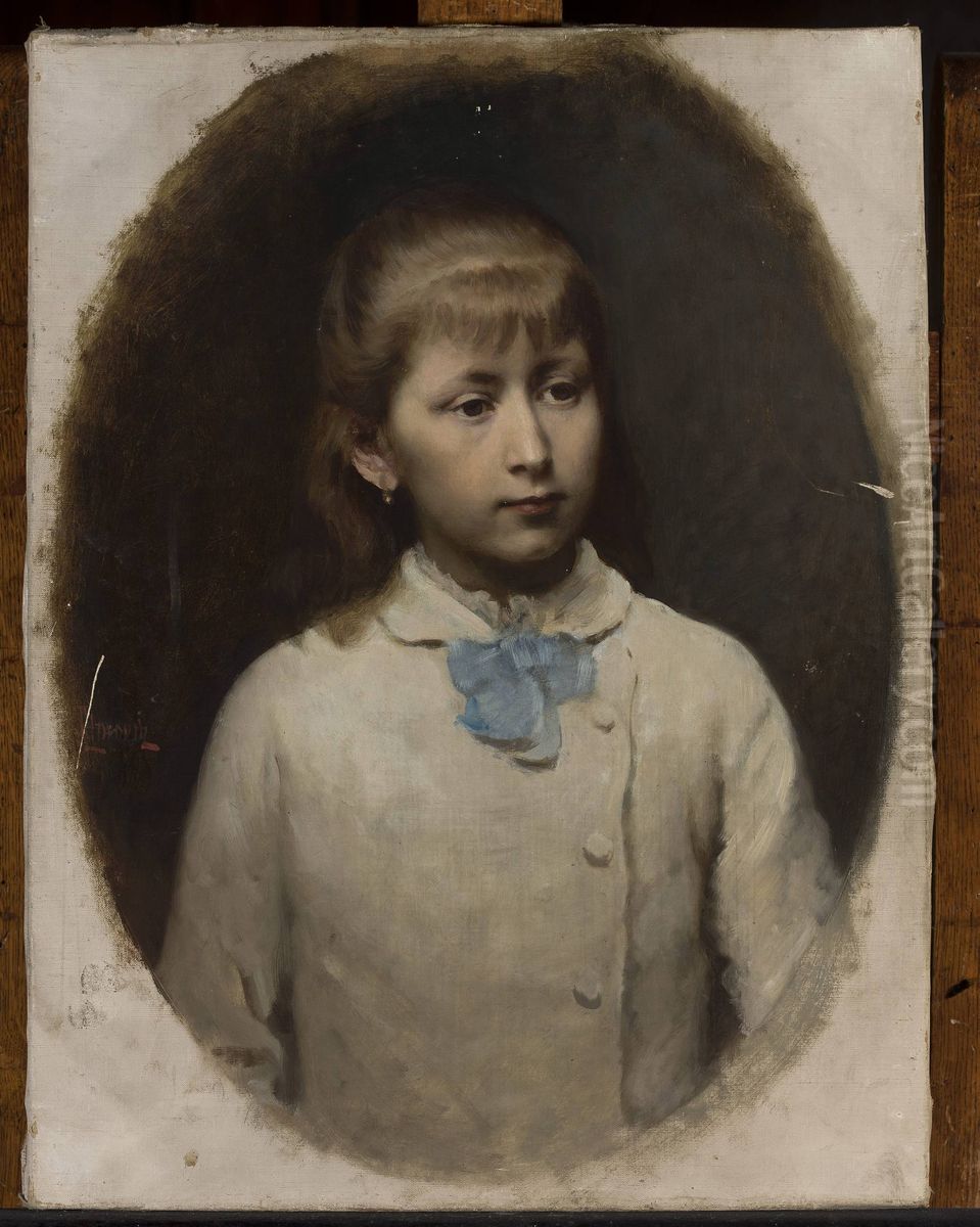 Portrait of Zosia Kraszewska (1863-?) Oil Painting by Leopold Horovitz