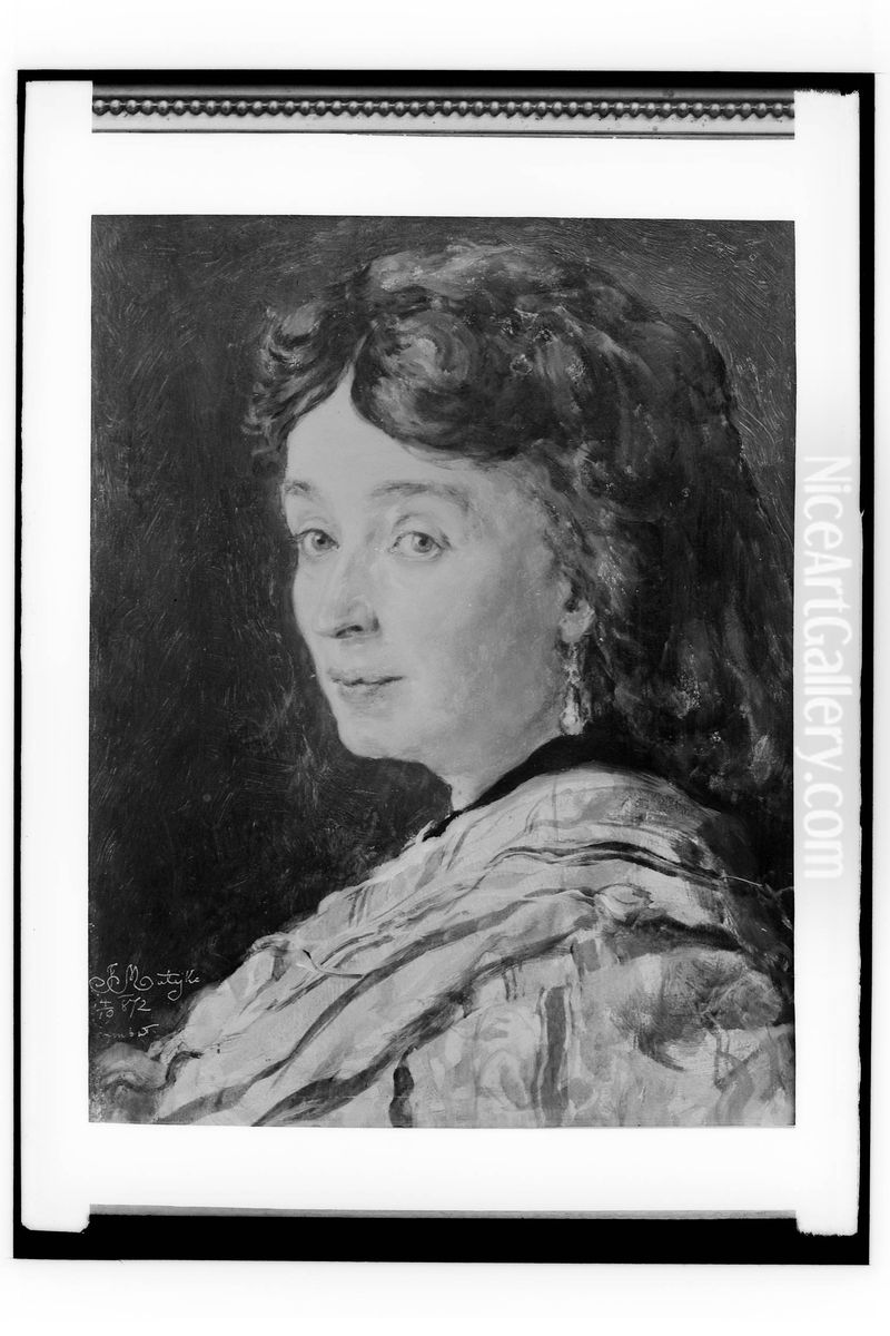 Portrait of Ludwika Groppler Oil Painting by Jan Matejko