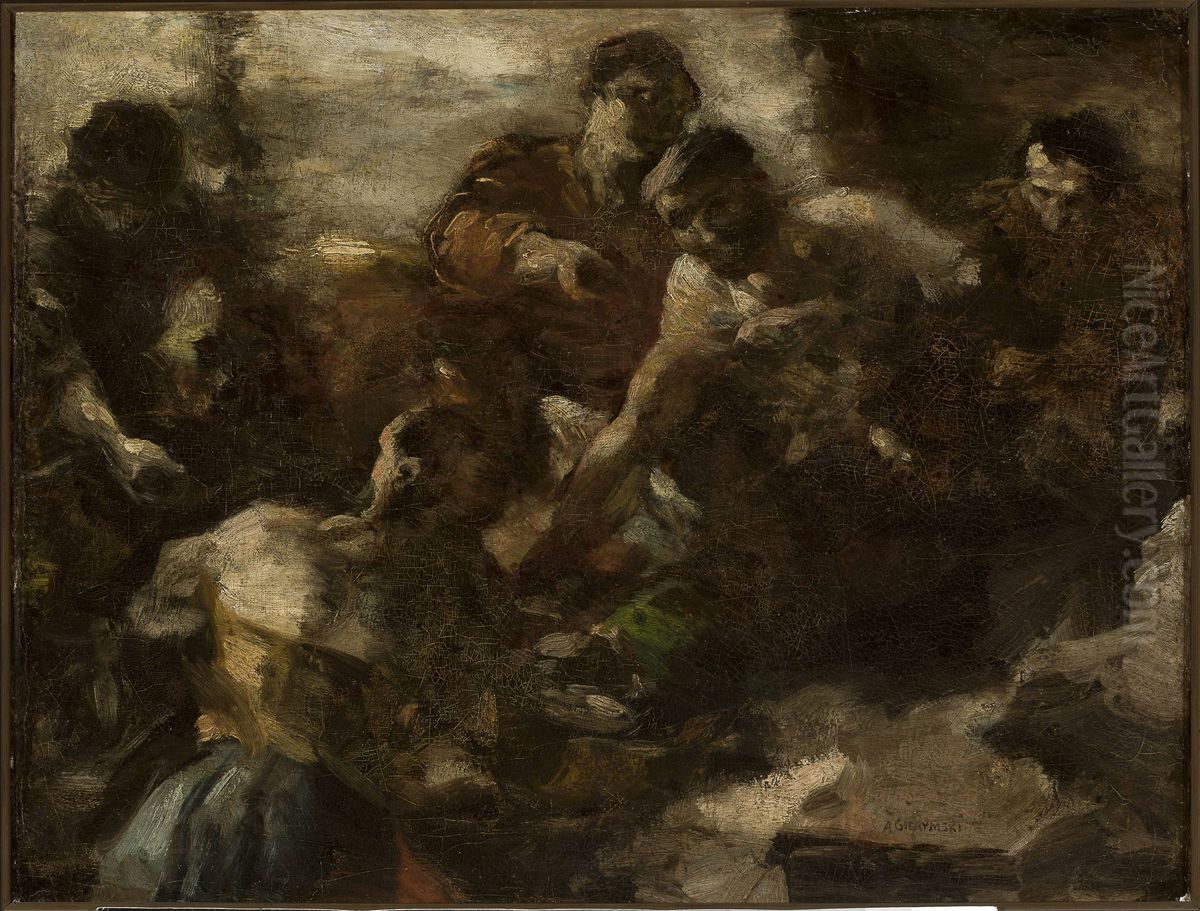 Taverne in Rom (Entwurf) Oil Painting by Aleksander Gierymski