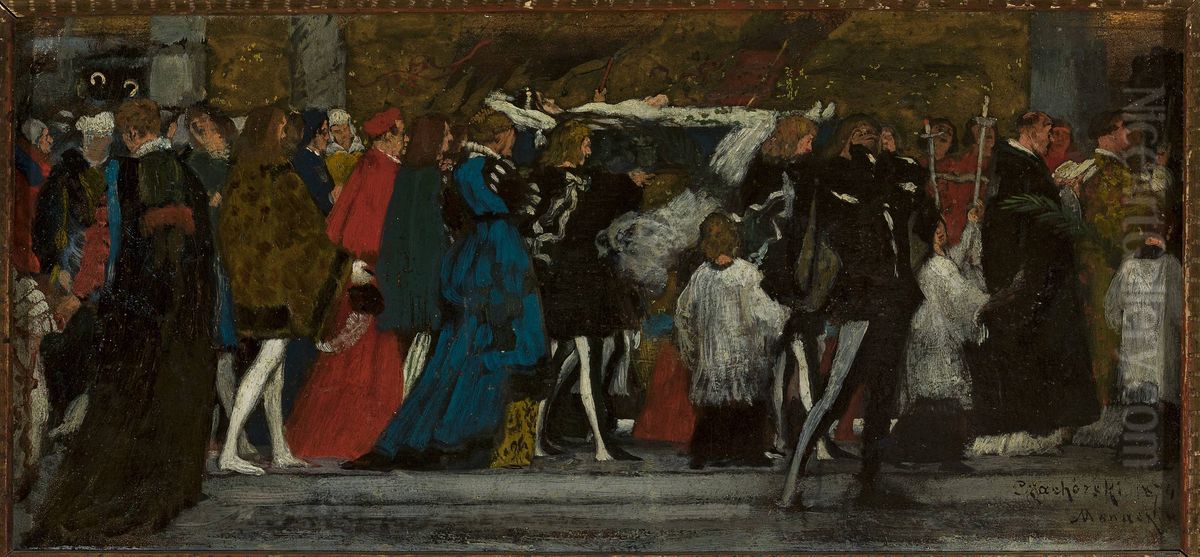 Julia's Funeral Oil Painting by Wladyslaw Czachorski