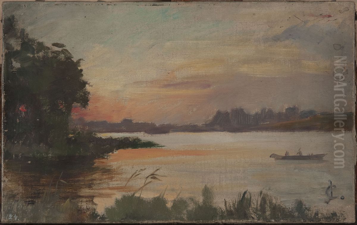 Landscape in Finland Oil Painting by Jan Ciaglinski