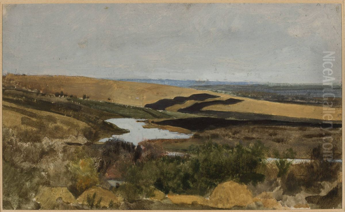 Landscape from Ukraine Oil Painting by Stanislaw Maslowski